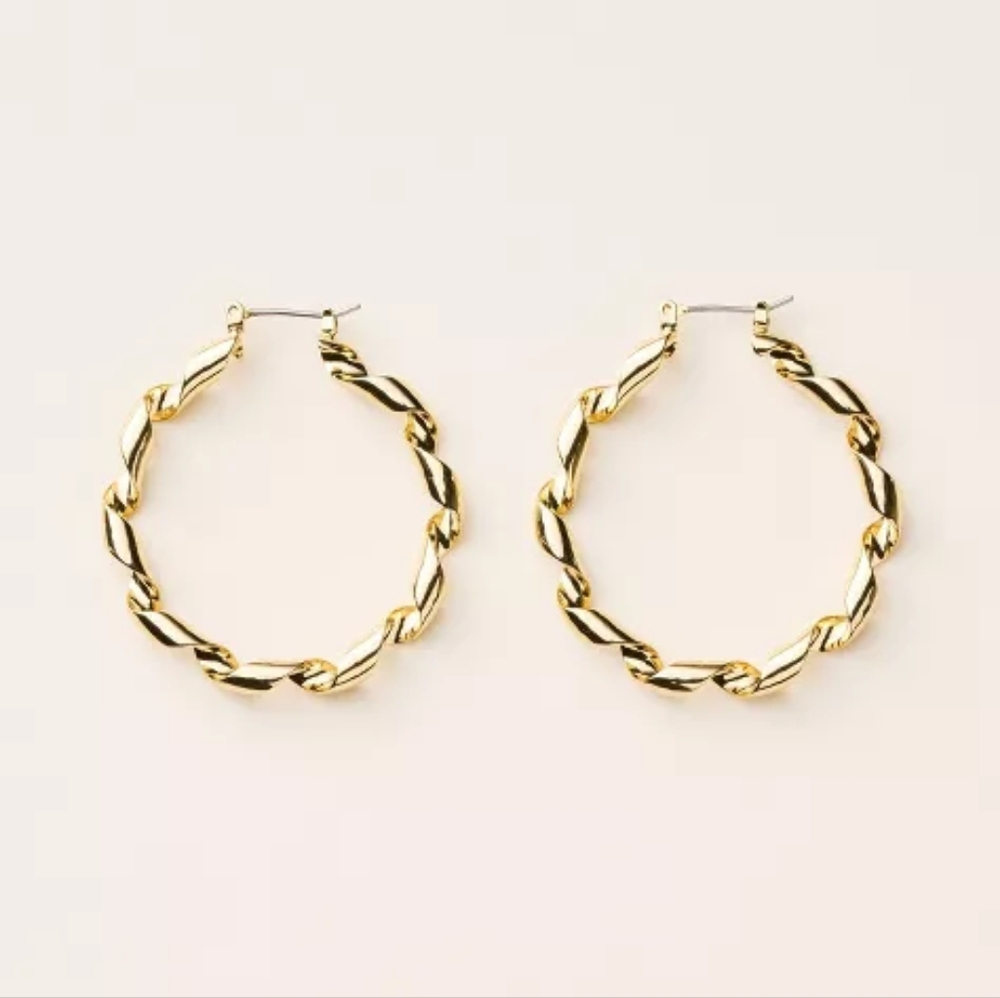 Kate Spade Metal Ribbon Hoop Earrings NWT Limited Edition